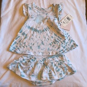 Grayson Mini Girls' Tie-Dye Bubble Ruffle Romper